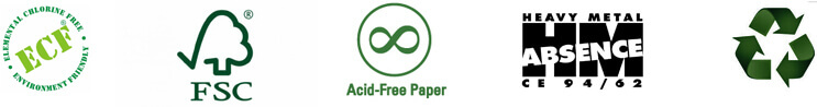 Logos des papiers respectueux de l'environnement